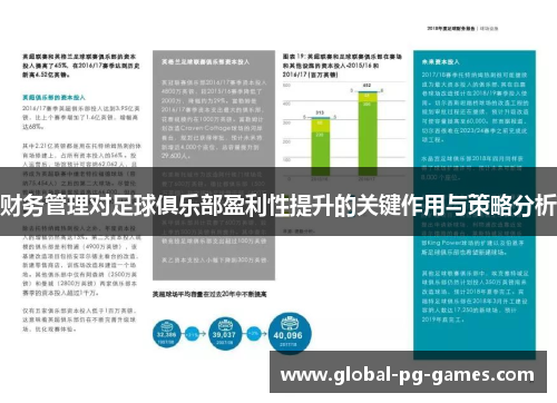 财务管理对足球俱乐部盈利性提升的关键作用与策略分析