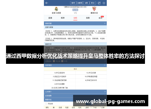 通过西甲数据分析优化战术策略提升皇马整体胜率的方法探讨 通过西甲数据分析优化战术策略提升皇马整体胜率的方法探讨